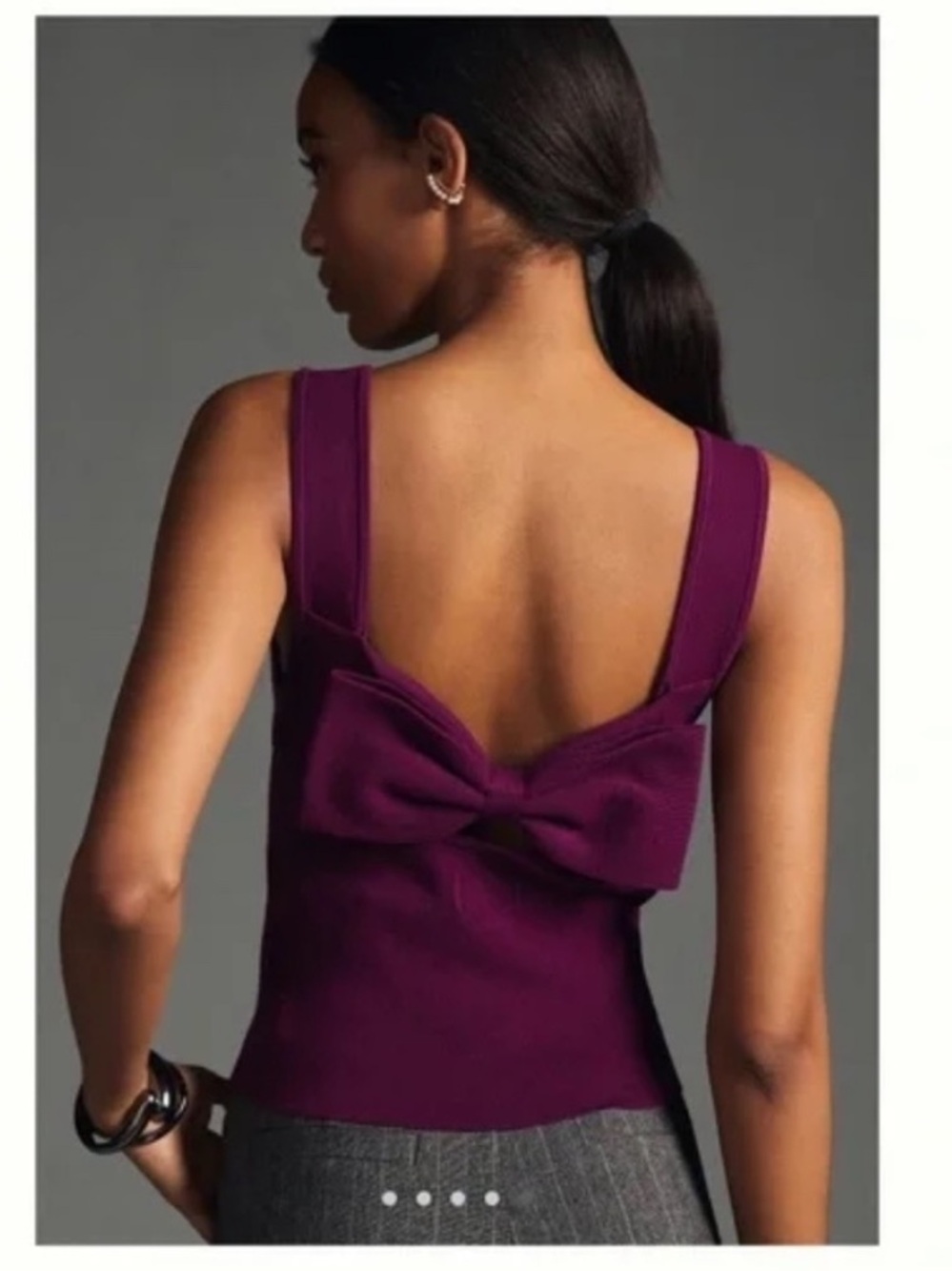 Maeve bow back knit tank, size Small